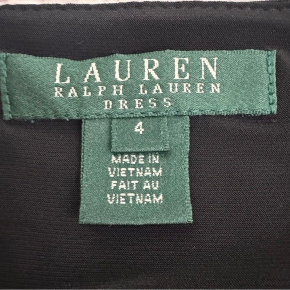 Lauren Ralph Lauren Dress Black Surplice Cap Sleeve Size 4 - Picture 10 of 12